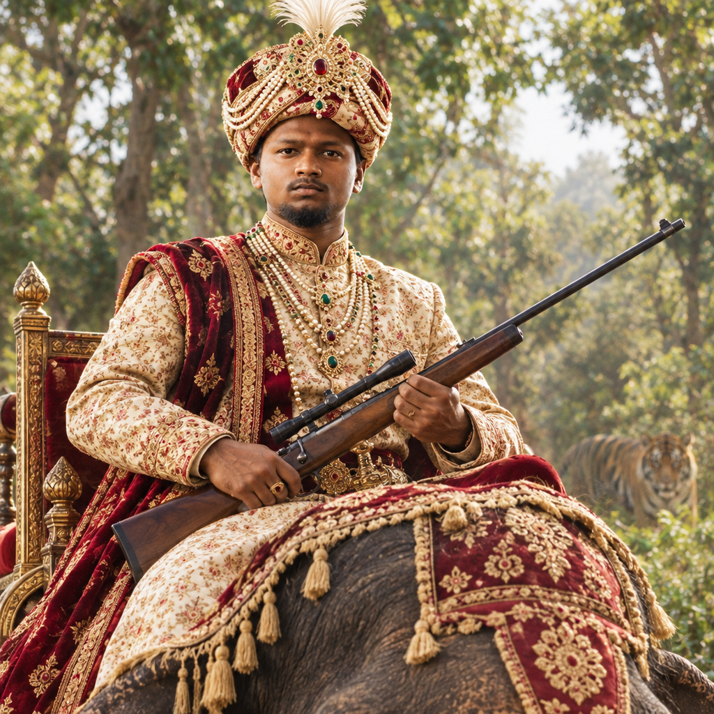 Indian Maharaja hunting